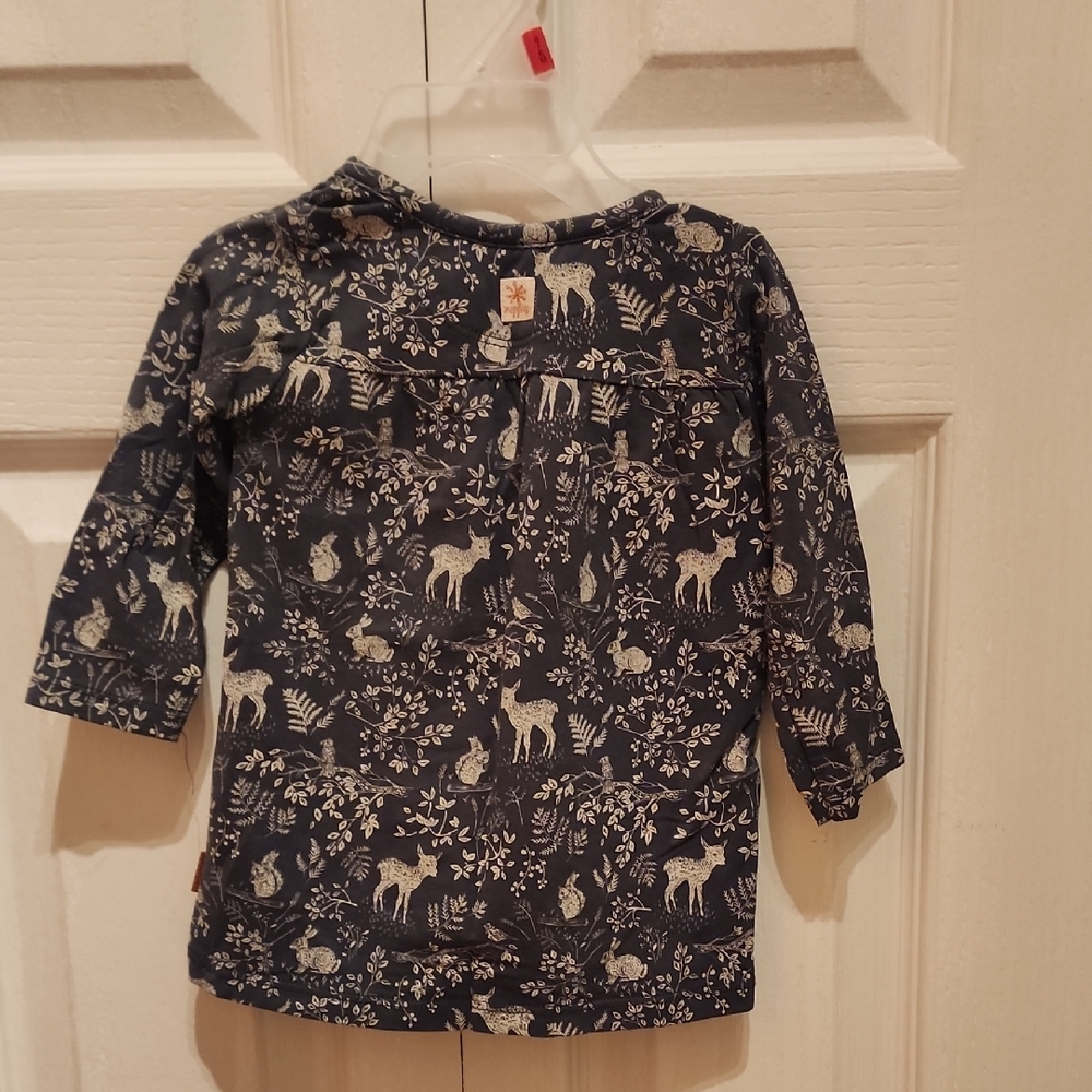 π¦ Kids Navy Blue Animal Print Shirt - Picture 3 of 4